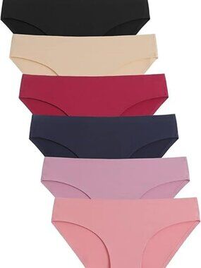 Womens Seamless Underwear No Show Stretch Bikini Panties Silky Invisible Hipster